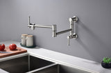 Pot Filler Faucet Wall Pot Filler Faucet, Modern Brass Pot Filler Two-Attachment Wall Mount Folding W928104072