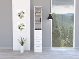 Vanguard Linen Cabinet, Three Shelves, Four Drawers -White B20091995