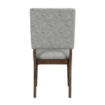 ZUN Walnut Finish Wood Side Chairs Set of 2, Gray Textured Fabric Upholstered Seat and Back Modern B011P196956