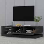 ZUN TV Console with Storage Cabinets, Full RGB Color 31 Modes Changing Lights Remote RGB LED TV Stand, W1701105064