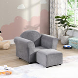 ZUN Kids Chair, Kids Upholstered Couch with ottoman W214103910