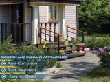 Handrails for Outdoor Steps, Wrought Iron Solid Wood Hand Railing for Concrete Steps, Porch Steps, 57461592