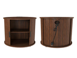 Set of 2 Mid Century Modern Cylinder End Tables with Built-in Charging Station & Sliding Door, 00149257