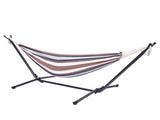 Professional Black & Silver Flowers Hammock Stand with Polyester Coffee Stripe Hammock 81064870