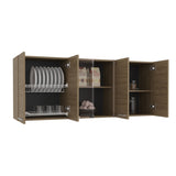 Superior 150 Wall Cabinet With Glass, Four Interior Shelves, Two Double Door Natural Oak B200P286978