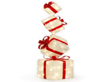 3FT Lighted Gift Box Tower, Pre-lit Stacked Present Boxes Ornament with 80 LED Warm White Lights and 34916158