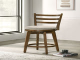 Joplin 20.5" Walnut Ladder Back Counter Height Swivel Chair with Upholstered Seat B061131269