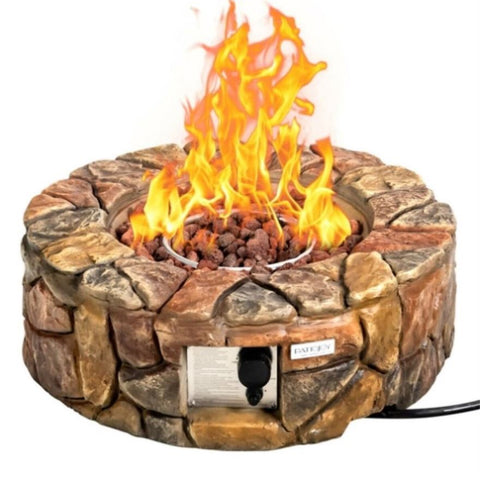 ZUN Fire Pit Table 40,000 BTU Stone Gas Fire Stove Pit for Outdoor Patio 55324364