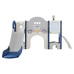 ZUN Kids Slide Playset Structure 9 in 1, Spaceship Set with Slide, Arch Tunnel, Ring Toss, Drawing 82711069