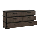 Two-Tone Brown Black Finish 6-Drawers Dresser 1pc Modern Industrial Design Bedroom Furniture B011P242782
