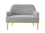 Modern Accent Chair Upholstered Armchair Single Sofa Chair with Curved Backrest and Gold Metal Legs N763P360684E