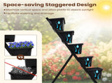 Vertical 5-Tier Raised Garden Bed with Wheels & Removable Planter Boxes for Patio Balcony 61745860