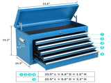 5-Drawer Lockable Steel Tool Chest, 330 lbs Capacity, Blue Heavy-Duty Tool Storage Cabinet with 52869669