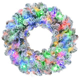 6FT Snow Flocked Christmas, Pre-Lit Set with & Garland & Wreath, Artificial Hinged Xmas 94870268