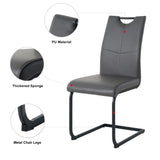 ZUN Modern Charcoal PU dining chair living room chair upholstered chair, black metal chair leg design, W210P199090