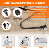 USB Heated Blanket Electric Heated Poncho Shawl Wrap Throw with Zipper Arm Holes Pocket 3 Heating 24942292