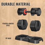 ZUN Adjustable Dumbbell Set, 10 in 1 Free Dumbbell for Men and Women, Black Dumbbell for Home Gym, Full W2277P171791