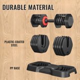 ZUN Adjustable Dumbbell Set, 10 in 1 Free Dumbbell for Men and Women, Black Dumbbell for Home Gym, Full W2277P168421