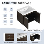 ZUN 24 Inch Bathroom Cabinet With Resin Sink,Soft Close Doors,Float Mounting Design, For Small Bathroom W999P204936