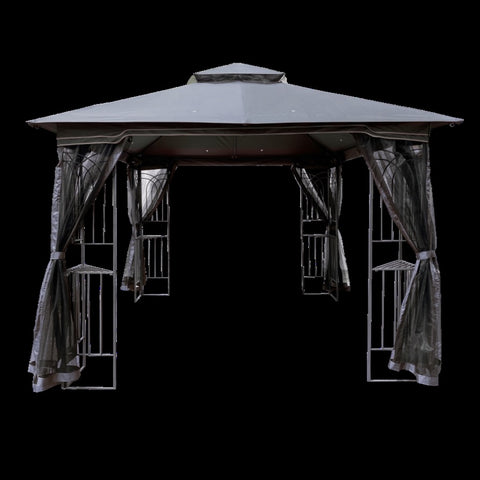 ZUN 10x10 Outdoor Patio Gazebo Canopy Tent With Ventilated Double Roof And Mosquito net W41940785