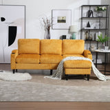 UNITED WE WIN Sofa for three, solid wood frame, Chenille fabric, side pocket, with two cup holders, W1568142737