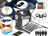 Portable Solar Power Station Rechargeable Backup Power Bank w/Flashlight 3 Lighting Bulbs For 16989603