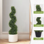 ZUN Decorative Bonsai Boxwood Spiral Topiary Artificial Tree Silk Plant For Indoor Outdoor 2pcs/set W2945P220454