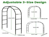 Freestanding Metal Trellis Arch Multi-Size Adjustable Modular Pipe Design, Black Iron Frame 81140727