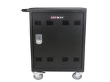 Mobile Charging Cart and Cabinet for Tablets Laptops 30-Device With Combination Lock--Black W110258997