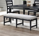 ZUN Modern 1pc Dining Bench Black Frame Upholstered Cushion Plush Comfort Seat Kitchen Dining Room B011P218341