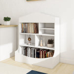 ZUN Multi-Functional 7 Shelf Bookcase, Storage Display, Rack, Organizer, White,14.37" D x 31.50" W W282104552