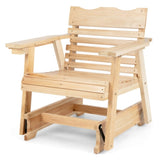 Outdoor Wood Rocking Chair with High Back and Widened Armrests 41470486