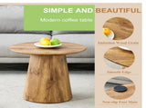 Natural Wood Grain MDF Round Coffee Table - 21.6" Diameter, 19.7" Height.Natural Wood Grain Texture W2920P232763