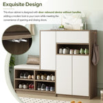 ZUN ON-TREND 2-in-1 Shoe Storage Bench & Shoe Cabinets
, Multi-functional Shoe Rack with Padded Seat, WF314405AAK