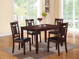Modern Contemporary 5pc Dining Set Espresso Finish Unique Eyelet Back 4x Chairs Cushion Seats HS00F2232-ID-AHD