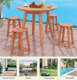 2 PCS 18-Inch Outdoor Wood Bar Stools Set 27100467
