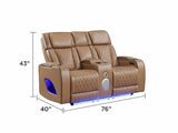 Fortuner Modern Style Upholstery Recliner Loveseat Made with Wood & Massage Function Included B009P439071