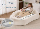 Curved Chaise Lounge Chair Indoor, Modern Chenille Sofa Couch with Deep Seat Sofa Bed with 1 Pillow, W2231P401698