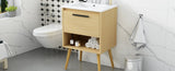 24" Bathroom Vanity with Sink Combo, Multi-functional Bathroom Cabinet with Drawer, MDF Board, N725P176330N