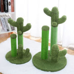 ZUN Cat Scratching Post Cactus Cat Scratcher Featuring with 3 Scratching Poles and Interactive Dangling 48540529