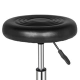 ZUN Round Stool with Lines Rotation Bar Stool Black 95601497