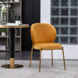 Amoa Contemporary Velvet Upholstery Dining Chair, Yellow T2574P164531