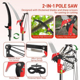 26ft Manual Pole Saw, Lightweight Tree Trimmers Long Handle Pruner Set, Sharp Steel Blade and 89490209