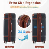 Hardshell Luggage Sets 4 Pieces 20"24"28" Luggages and Cosmetic Case Spinner Suitcase with TSA N732P170218B