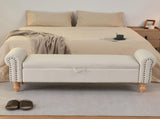 Storage Ottoman, Fabrices End of Bed with Solid Wood Legs Upholstered Ottoman 56830170