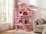 52" Tall Cat Tree Tower with Perches & Condos, Multi-Cat Playground with Scratching Posts 19857403