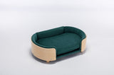 ZUN Scandinavian style Elevated Dog Bed Pet Sofa With Solid Wood legs and Bent Wood Back, Velvet W79490082