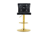 A set of 2 black vintage crocodile leather lift bar chairs, featuring crystal clasp design and W3875P371071