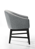 Haven Set of 2 Gray Fabric Barrel Dining Chair with Black Finish Legs B061P291337