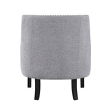 Modern Traditional Accent Chair Gray Chenille Upholstery Button-Tufted Solid Wood 1pc Living Room B011P182660